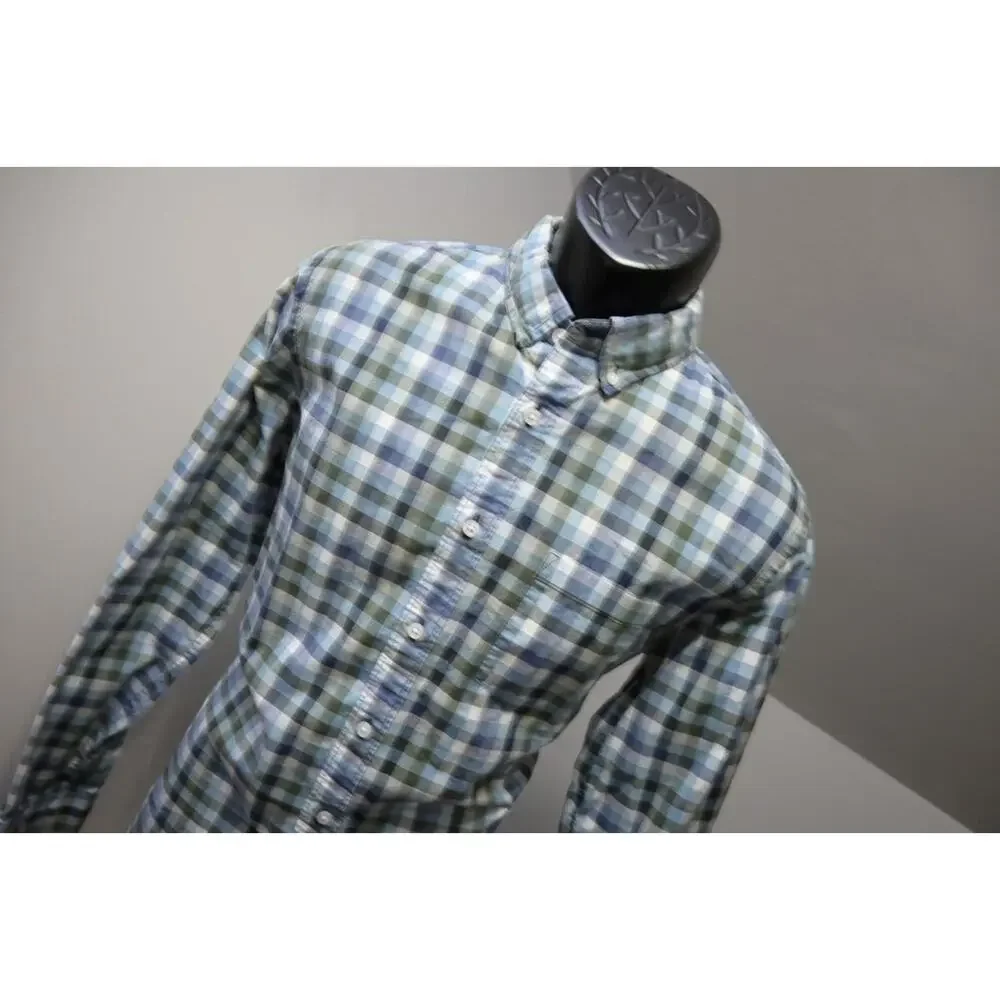J Crew Mercantile Flex Slim Fit Dress‎ Shirt Plaid Button Up Mens Size Medium